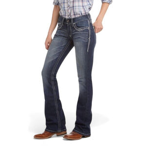 Ariat Real Denim Jeans Womens sz 33 Perfect Rise Rosa Boot Cut Flare Cut off Hem